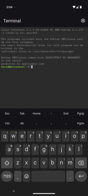 Tampilan Terminal Linux