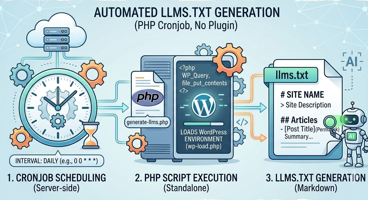 Membuat Sendiri Cronjob Generator llms.txt di WordPress Tanpa Plugin