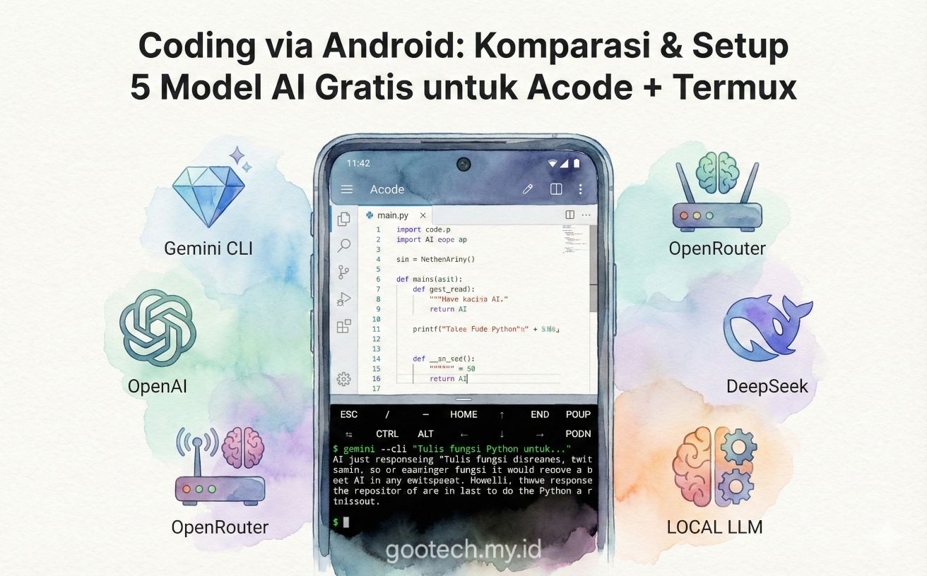 Coding via Android: Komparasi & Setup 5 Model AI Gratis untuk Acode + Termux
